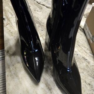 Steve Madden Glossy Black Heeled Boots